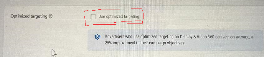 Optimized targeting DV360