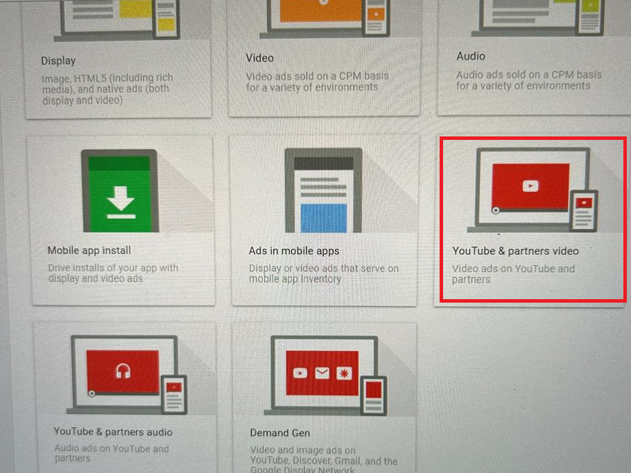 Select Youtube & Partner Video