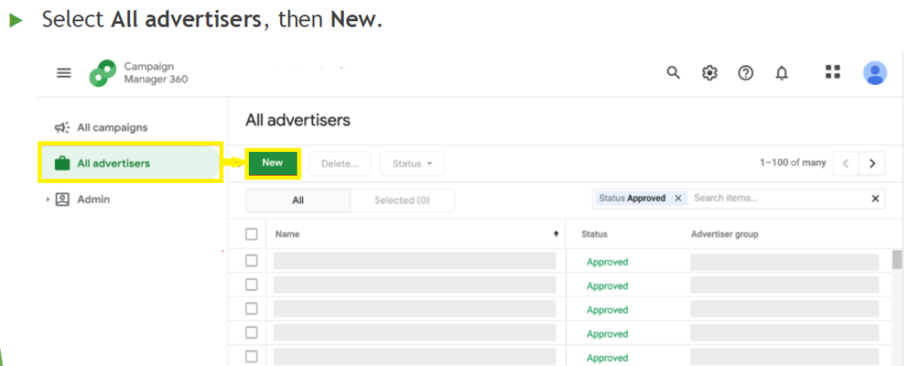 Advertiser Level CM360