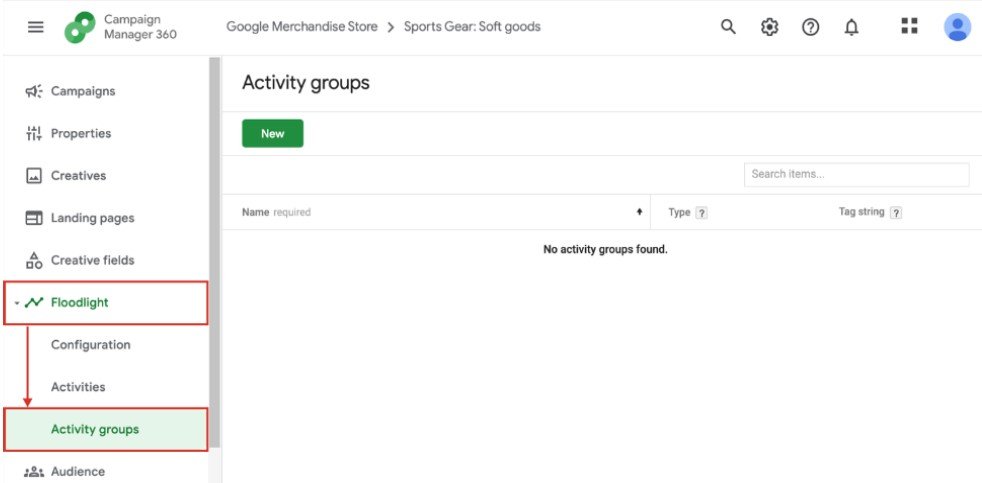 Create Floodlight Activity Group in CM360