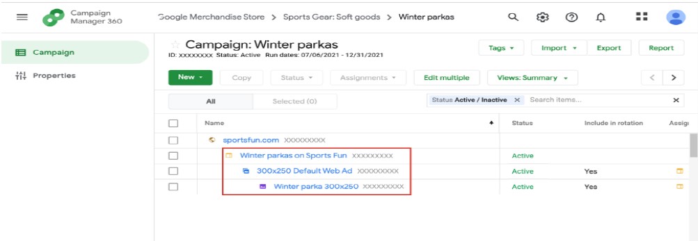 Create ads CM360