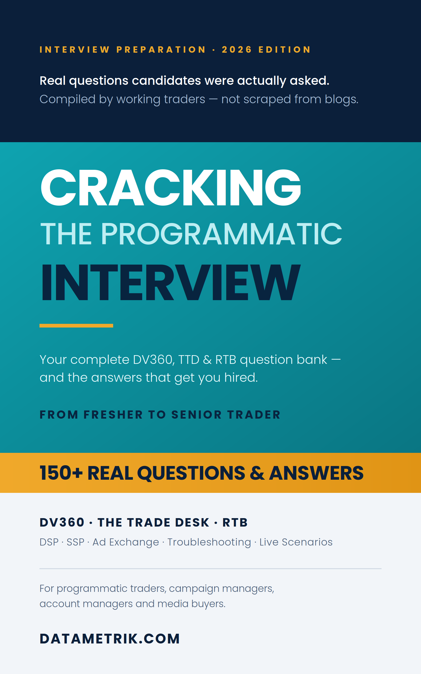 Cracking the Programmatic Interview — DV360, The Trade Desk and RTB interview questions and answers ebook