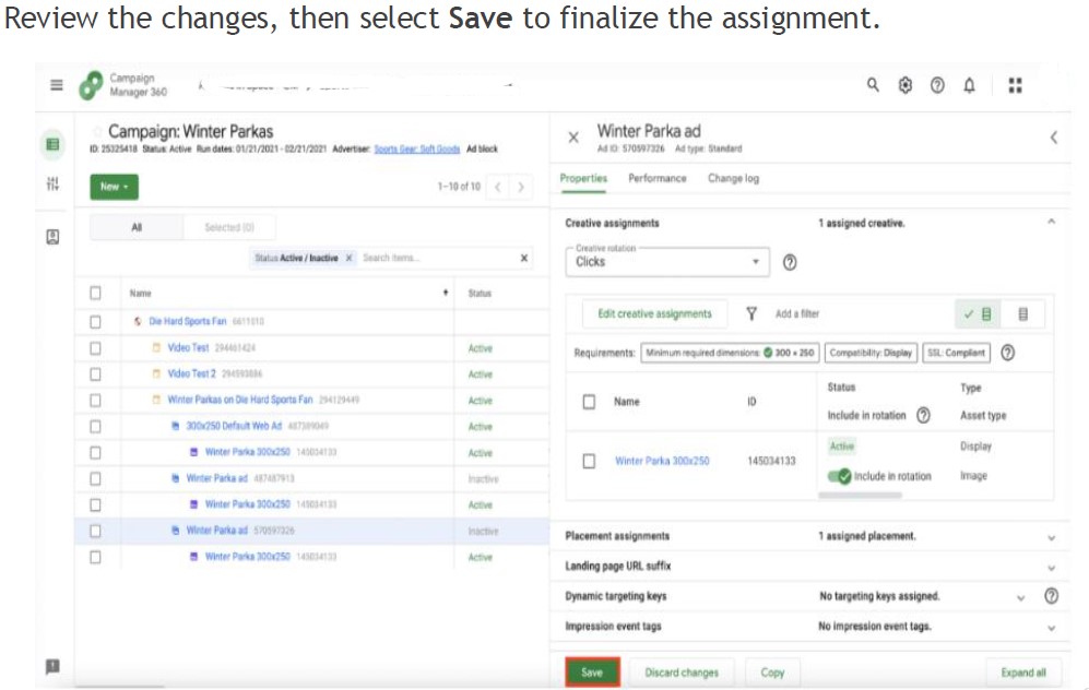 Final Step to add ads in cm360