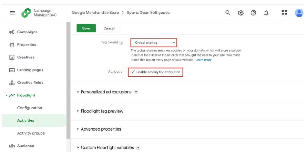 Select Global Site Tag CM360